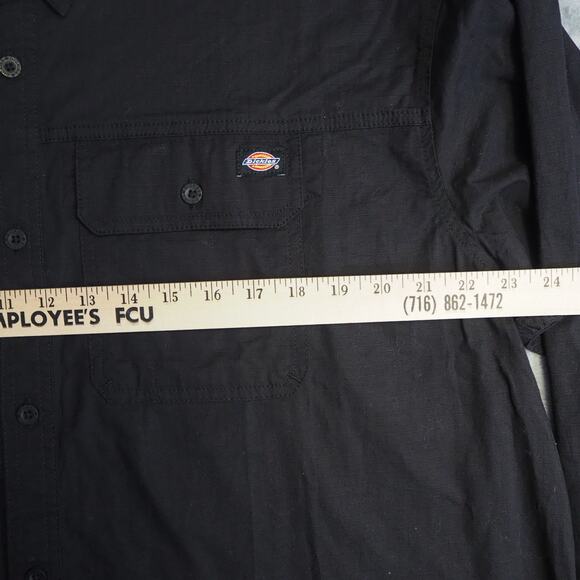 NWT Dickies Flex Ripstop Work Shirt Men's Sz 2XL Relaxed‎ Fit Black Button Down - Picture 6 of 11